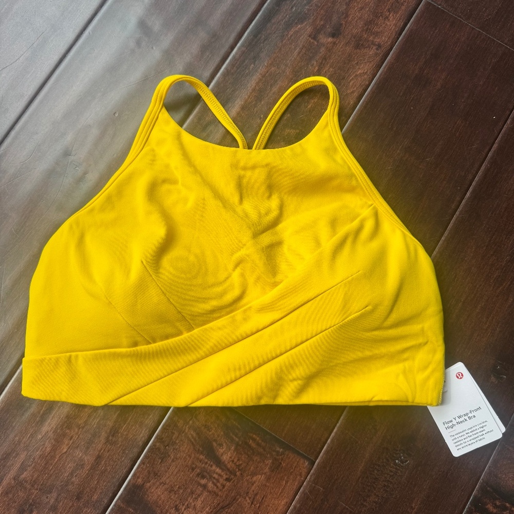 Lululemon Flow Y Wrap Front High Neck Bra, MZYW, Size 8, NWT